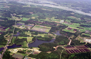 写真：北秋田市民病院周辺航空写真1