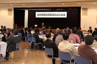 新組合設立を祝った北秋田市建設技能組合設立総会（4月17日、森吉コミュニティセンター）2