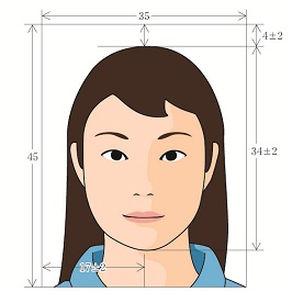 申請用写真規格寸法図