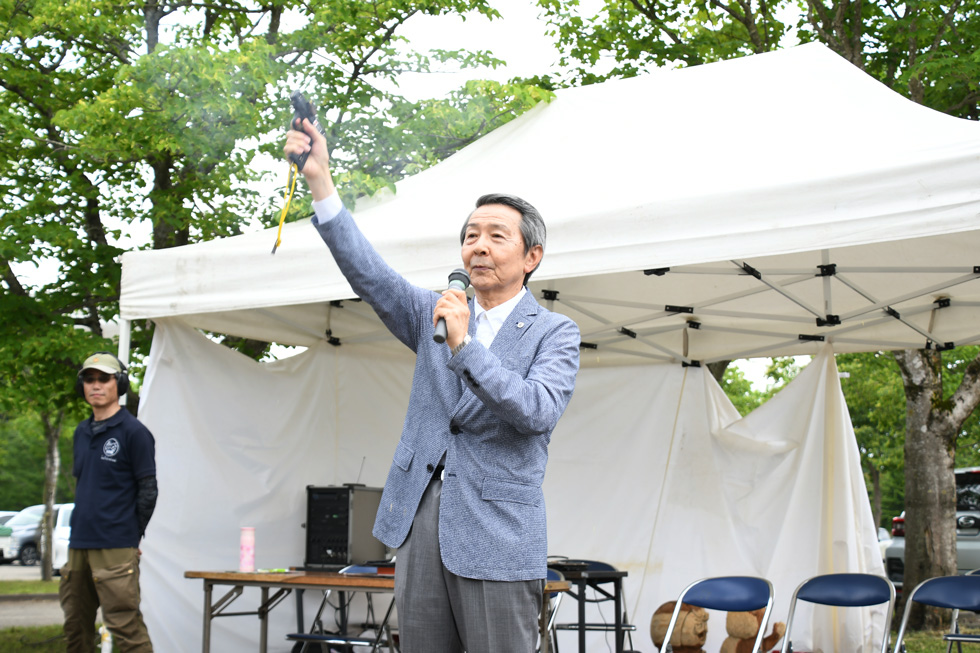 市長の合図で午後の部がスタート！