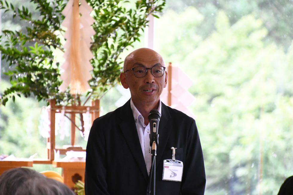 祝辞を述べる大山北秋田地域振興局長